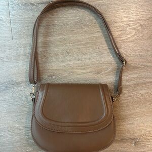 Brown Leather Crossbody Shoulder Bag - Unbranded